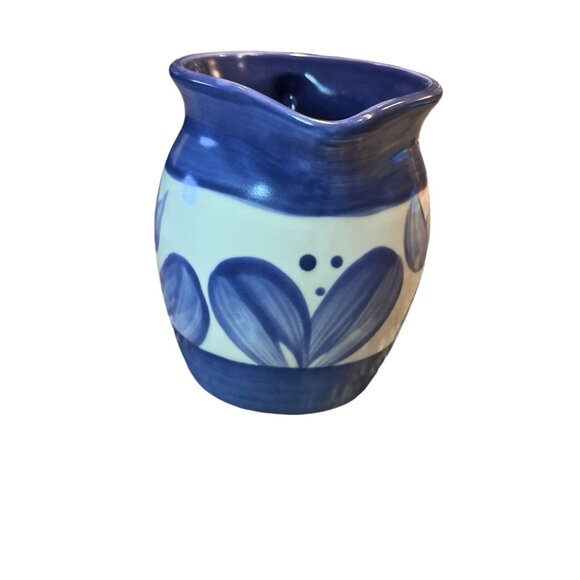 PFALTZGRAFF Villa Flora Mini Jug 4 1/2" High Pottery Blue White Creamer - Picture 8 of 9